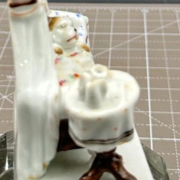 Vintage German Porcelain Figurine "Shamming Sick" Sick Puppy READ - Picture 2 of 6